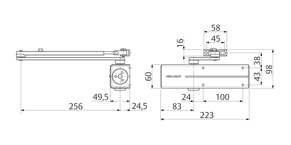 Zavírač ASSA ABLOY (FAB) DC 200 NEW Zavírač ASSA ABLOY (FAB) DC 200 NEW