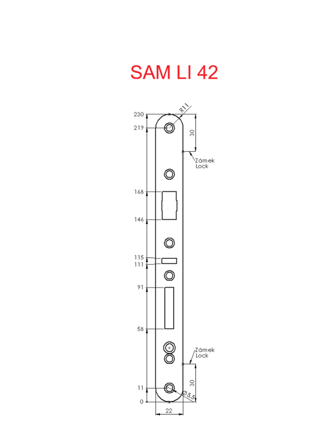 Zadlabací zámek ERBI - STAR 72/55 mechanický samozamykací