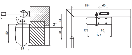 GEZE - technické schéma TS1500