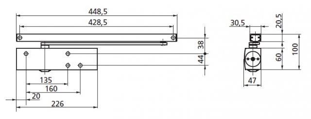 GEZE - technické schéma TS3000