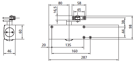 GEZE - technické schéma TS4000