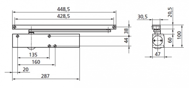 GEZE - technické schéma TS5000