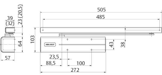 Dveřní zavírač ASSA ABLOY (FAB) DC 500 NEW