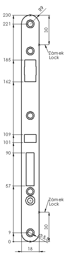 Zadlabací zámek ERBI - STAR 90/50 mechanický samozamykací
